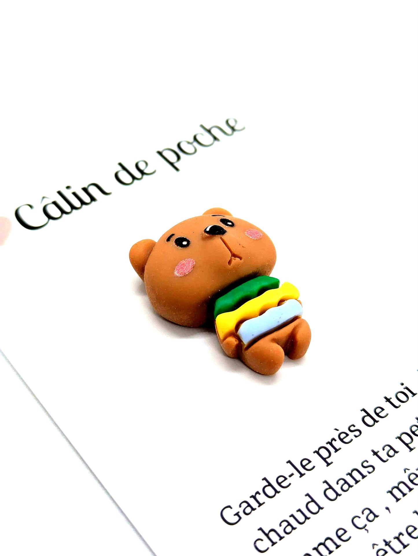 Câlin de poche ourson pull rayé ref:A