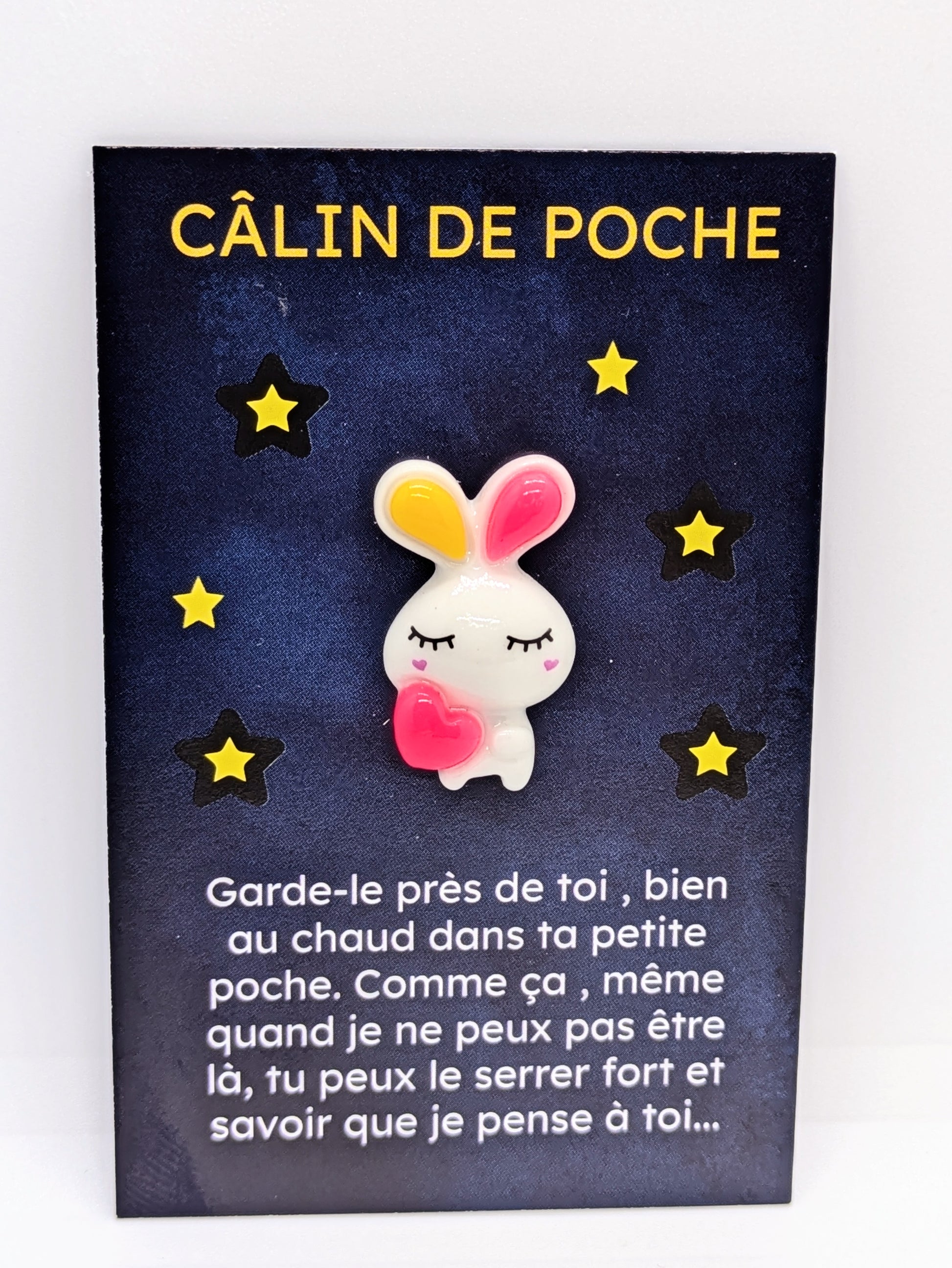 Câlin de poche petit lapin blanc